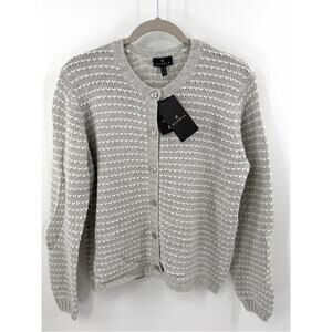 Marble UK Silver Grey Statement Button Cardigan Size US M